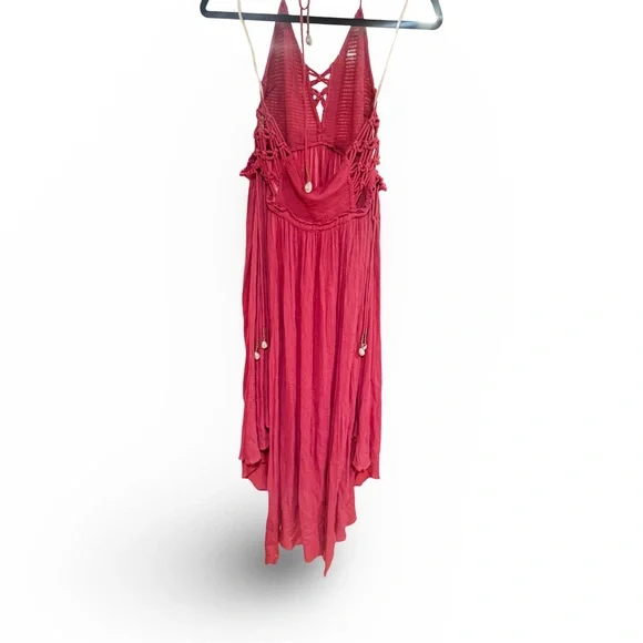 Rare Free People Coconuts All Day Summer Collection Maxi Dress in Rose Pink - Picture 5 of 11